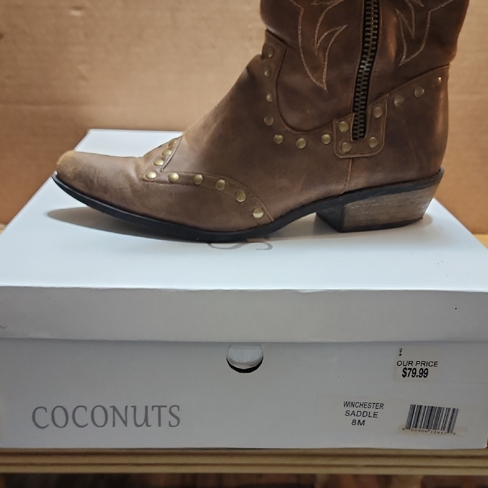 Coconuts by Matisse Saddle Brown Studded Heeled Boots